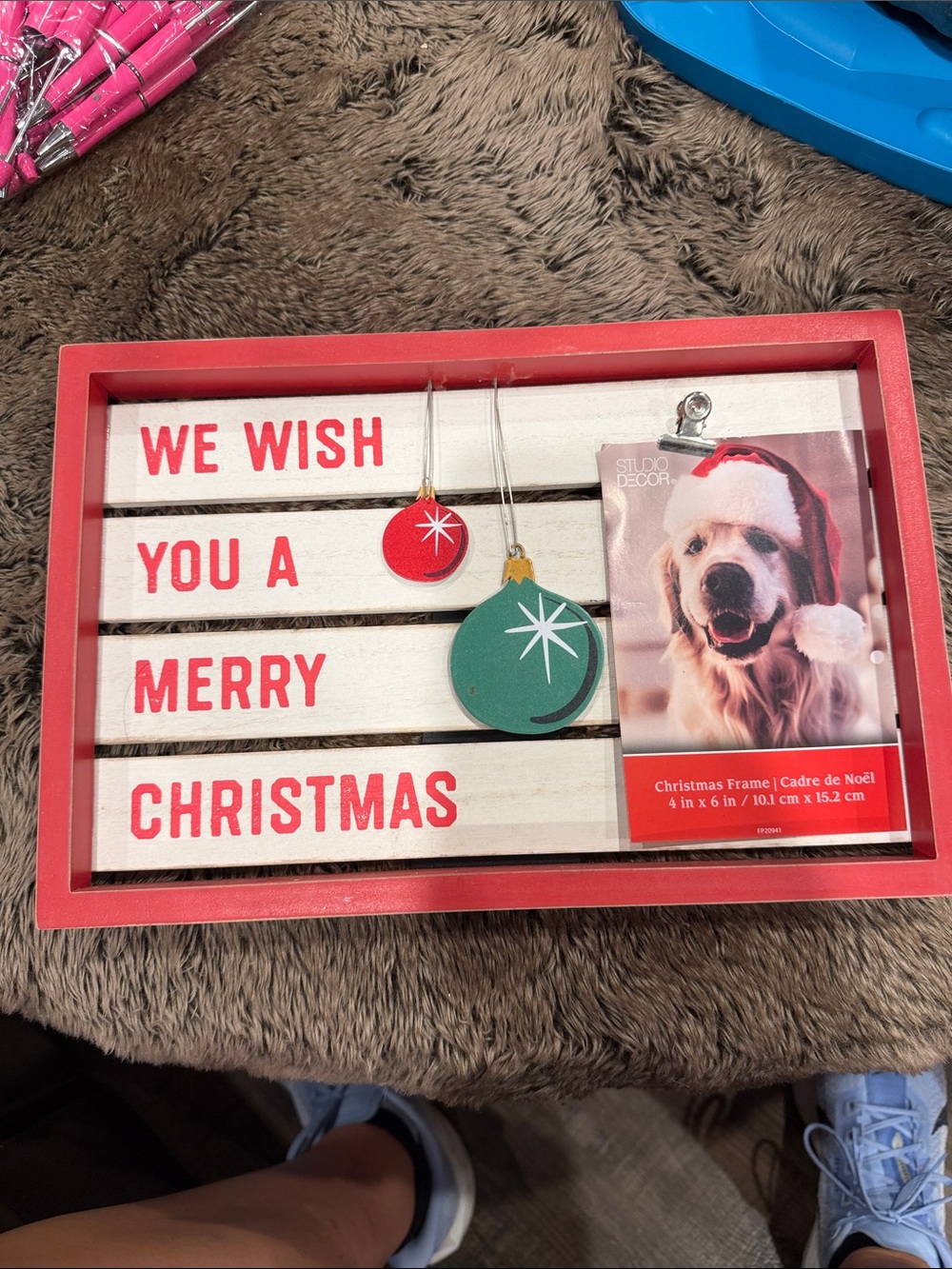 Studio Decor Red and Green 'We Wish You a Merry Christmas' Holiday Sign new